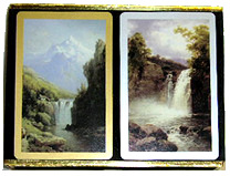 waterfall bridge game playing cards