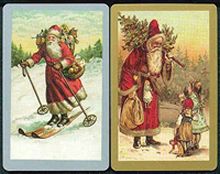 santa claus christmas bridge game playing cards
